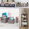 imageSuperio Ribbed Collection  Decorative Plastic Open Home Storage Bins Organizer Baskets Large Taupe 2 Pack Container Boxes for Organizing Closet Shelves Drawer Shelf 15 Liter16 QuartBin  Small 15 Liter