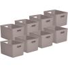 imageSuperio Ribbed Collection  Decorative Plastic Open Home Storage Bins Organizer Baskets Large Taupe 2 Pack Container Boxes for Organizing Closet Shelves Drawer Shelf 15 Liter16 QuartBin  Extra Large 22 Liter