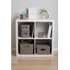 imageSuperio Ribbed Collection  Decorative Plastic Open Home Storage Bins Organizer Baskets Large Taupe 2 Pack Container Boxes for Organizing Closet Shelves Drawer Shelf 15 Liter16 QuartBin  Large 15 Liter