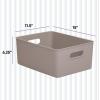 imageSuperio Ribbed Collection  Decorative Plastic Open Home Storage Bins Organizer Baskets Large Taupe 2 Pack Container Boxes for Organizing Closet Shelves Drawer Shelf 15 Liter16 QuartBin  Large 15 Liter
