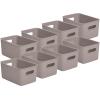 imageSuperio Ribbed Collection  Decorative Plastic Open Home Storage Bins Organizer Baskets Large Taupe 2 Pack Container Boxes for Organizing Closet Shelves Drawer Shelf 15 Liter16 QuartBin  Medium 5 Liter