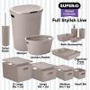 imageSuperio Ribbed Collection  Decorative Plastic Open Home Storage Bins Organizer Baskets Large Taupe 2 Pack Container Boxes for Organizing Closet Shelves Drawer Shelf 15 Liter16 QuartBin  Large 15 Liter