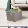 imageSuperio Ribbed Collection  Decorative Plastic Open Home Storage Bins Organizer Baskets Large Taupe 2 Pack Container Boxes for Organizing Closet Shelves Drawer Shelf 15 Liter16 QuartBin  Extra Large 22 Liter