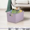 imageSuperio Ribbed Collection  Decorative Plastic Open Home Storage Bins Organizer Baskets XLarge Lilac Purple 1 Pack Container Boxes for Organizing Closet Shelves Drawer Shelf 22 Liter23 QuartBin  Extra Large 22 Liter