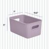 imageSuperio Ribbed Collection  Decorative Plastic Open Home Storage Bins Organizer Baskets XLarge Lilac Purple 1 Pack Container Boxes for Organizing Closet Shelves Drawer Shelf 22 Liter23 QuartBin  Medium 5 Liter