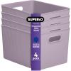 imageSuperio Ribbed Collection  Decorative Plastic Open Home Storage Bins Organizer Baskets XLarge Lilac Purple 1 Pack Container Boxes for Organizing Closet Shelves Drawer Shelf 22 Liter23 QuartBin  Extra Large 22 Liter