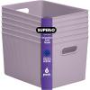 imageSuperio Ribbed Collection  Decorative Plastic Open Home Storage Bins Organizer Baskets XLarge Lilac Purple 1 Pack Container Boxes for Organizing Closet Shelves Drawer Shelf 22 Liter23 QuartBin  Extra Large 22 Liter