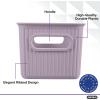 imageSuperio Ribbed Collection  Decorative Plastic Open Home Storage Bins Organizer Baskets XLarge Lilac Purple 1 Pack Container Boxes for Organizing Closet Shelves Drawer Shelf 22 Liter23 QuartBin  Small 15 Liter