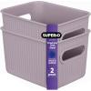 imageSuperio Ribbed Collection  Decorative Plastic Open Home Storage Bins Organizer Baskets XLarge Lilac Purple 1 Pack Container Boxes for Organizing Closet Shelves Drawer Shelf 22 Liter23 QuartBin  Small 15 Liter