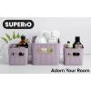 imageSuperio Ribbed Collection  Decorative Plastic Open Home Storage Bins Organizer Baskets XLarge Lilac Purple 1 Pack Container Boxes for Organizing Closet Shelves Drawer Shelf 22 Liter23 QuartBin  Small 15 Liter