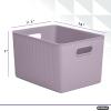 imageSuperio Ribbed Collection  Decorative Plastic Open Home Storage Bins Organizer Baskets XLarge Lilac Purple 1 Pack Container Boxes for Organizing Closet Shelves Drawer Shelf 22 Liter23 QuartBin  Extra Large 22 Liter