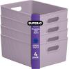 imageSuperio Ribbed Collection  Decorative Plastic Open Home Storage Bins Organizer Baskets XLarge Lilac Purple 1 Pack Container Boxes for Organizing Closet Shelves Drawer Shelf 22 Liter23 QuartBin  Large 15 Liter