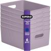 imageSuperio Ribbed Collection  Decorative Plastic Open Home Storage Bins Organizer Baskets XLarge Lilac Purple 1 Pack Container Boxes for Organizing Closet Shelves Drawer Shelf 22 Liter23 QuartBin  Large 15 Liter