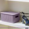 imageSuperio Ribbed Collection  Decorative Plastic Open Home Storage Bins Organizer Baskets XLarge Lilac Purple 1 Pack Container Boxes for Organizing Closet Shelves Drawer Shelf 22 Liter23 QuartBin  Medium 5 Liter