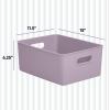 imageSuperio Ribbed Collection  Decorative Plastic Open Home Storage Bins Organizer Baskets XLarge Lilac Purple 1 Pack Container Boxes for Organizing Closet Shelves Drawer Shelf 22 Liter23 QuartBin  Large 15 Liter