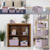 imageSuperio Ribbed Collection  Decorative Plastic Open Home Storage Bins Organizer Baskets XLarge Lilac Purple 1 Pack Container Boxes for Organizing Closet Shelves Drawer Shelf 22 Liter23 QuartBin  Extra Large 22 Liter
