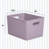 imageSuperio Ribbed Collection  Decorative Plastic Open Home Storage Bins Organizer Baskets XLarge Lilac Purple 1 Pack Container Boxes for Organizing Closet Shelves Drawer Shelf 22 Liter23 QuartBin  Extra Large 22 Liter