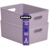 imageSuperio Ribbed Collection  Decorative Plastic Open Home Storage Bins Organizer Baskets XLarge Lilac Purple 1 Pack Container Boxes for Organizing Closet Shelves Drawer Shelf 22 Liter23 QuartBin  Large 15 Liter