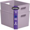 imageSuperio Ribbed Collection  Decorative Plastic Open Home Storage Bins Organizer Baskets XLarge Lilac Purple 1 Pack Container Boxes for Organizing Closet Shelves Drawer Shelf 22 Liter23 QuartBin  Extra Large 22 Liter