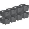imageSuperio Ribbed Collection Lid for Decorative Plastic Open Home Storage Bins Organizer Baskets Medium Grey  for Organizing Closet Shelves Drawer Shelf 5 LiterBin  Extra Large 22 Liter