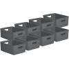 imageSuperio Ribbed Collection Lid for Decorative Plastic Open Home Storage Bins Organizer Baskets Medium Grey  for Organizing Closet Shelves Drawer Shelf 5 LiterBin  Large 15 Liter