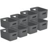 imageSuperio Ribbed Collection Lid for Decorative Plastic Open Home Storage Bins Organizer Baskets Medium Grey  for Organizing Closet Shelves Drawer Shelf 5 LiterBin  Medium 5 Liter