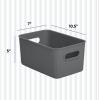 imageSuperio Ribbed Collection Lid for Decorative Plastic Open Home Storage Bins Organizer Baskets Medium Grey  for Organizing Closet Shelves Drawer Shelf 5 LiterBin  Medium 5 Liter