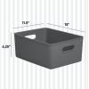 imageSuperio Ribbed Collection Lid for Decorative Plastic Open Home Storage Bins Organizer Baskets Medium Grey  for Organizing Closet Shelves Drawer Shelf 5 LiterBin  Large 15 Liter