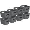 imageSuperio Ribbed Collection Lid for Decorative Plastic Open Home Storage Bins Organizer Baskets Medium Grey  for Organizing Closet Shelves Drawer Shelf 5 LiterBin  Small 15 Liter