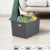 imageSuperio Ribbed Collection Lid for Decorative Plastic Open Home Storage Bins Organizer Baskets Medium Grey  for Organizing Closet Shelves Drawer Shelf 5 LiterBin  Extra Large 22 Liter