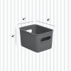imageSuperio Ribbed Collection Lid for Decorative Plastic Open Home Storage Bins Organizer Baskets Medium Grey  for Organizing Closet Shelves Drawer Shelf 5 LiterBin  Small 15 Liter