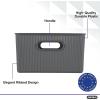 imageSuperio Ribbed Collection Lid for Decorative Plastic Open Home Storage Bins Organizer Baskets Medium Grey  for Organizing Closet Shelves Drawer Shelf 5 LiterBin  Large 15 Liter