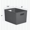 imageSuperio Ribbed Collection Lid for Decorative Plastic Open Home Storage Bins Organizer Baskets Medium Grey  for Organizing Closet Shelves Drawer Shelf 5 LiterBin  Extra Large 22 Liter