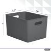 imageSuperio Ribbed Collection Lid for Decorative Plastic Open Home Storage Bins Organizer Baskets Medium Grey  for Organizing Closet Shelves Drawer Shelf 5 LiterBin  Extra Large 22 Liter