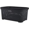 imageDesigned Laundry Basket Plastic 2 Pack Storage Hamper Basket Brown Cloths Basket Organizer with Cutout Handles Space Saving for Laundry Room Bedroom Bathroom Wicker Design 50 LiterGray