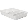 imageSuperio Drawer Organizer Trays Plastic Decorative Organizing Baskets for Desk Shelves Drawer Shelf Closet White Set of 4