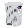imageSuperio Mini Trash Can with Foot Pedal Small Outdoor Garbage Can with Lid 15 Gallon Plastic Waste Basket for Bathroom Bedroom Kitchen Office Patio Wicker Brown 6 QTWhite Smoke