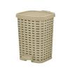 imageSuperio Mini Trash Can with Foot Pedal Small Outdoor Garbage Can with Lid 15 Gallon Plastic Waste Basket for Bathroom Bedroom Kitchen Office Patio Wicker Brown 6 QTBeige and Brown