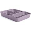 imageSuperio Ribbed Collection  Decorative Plastic Desk Drawer Organizer Tray Blue Set of 5 Open Home Storage Bins Organizer Baskets for Organizing Closet Shelves Drawer ShelfLilac
