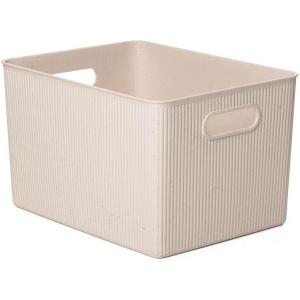 imageSuperio Ribbed Collection  Decorative Plastic Open Home Storage Bins Organizer Baskets Large Brown 2 Pack Container Boxes for Organizing Closet Shelves Drawer Shelf 15 Liter16 QuartEco