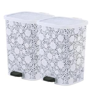 imageSuperio Step On Trash Can Beige 6 LiterWhite2 Pack