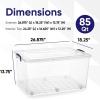imageSuperio 44 Qt Clear Plastic Storage Bin with Lid and Wheels NonToxic BPA Free Odor Free Organizer Storage Box Stackable Plastic Tote for Home Garage Closet85 Quart