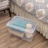 imageSuperio 44 Qt Clear Plastic Storage Bin with Lid and Wheels NonToxic BPA Free Odor Free Organizer Storage Box Stackable Plastic Tote for Home Garage Closet85 Quart