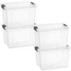 imageSuperio Clear Storage Boxes with Lids 875 Quart Plastic Container Bins for Organizing Stackable Crates BPA Free Non Toxic Odor Free Organizers for Home Office School and Dorm 2 Pack475 Quart