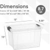 imageSuperio Clear Storage Boxes with Lids 875 Quart Plastic Container Bins for Organizing Stackable Crates BPA Free Non Toxic Odor Free Organizers for Home Office School and Dorm 2 Pack875 Quart