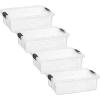 imageSuperio Clear Storage Boxes with Lids 875 Quart Plastic Container Bins for Organizing Stackable Crates BPA Free Non Toxic Odor Free Organizers for Home Office School and Dorm 2 Pack74 Qt