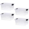 imageSuperio Clear Storage Boxes with Lids 875 Quart Plastic Container Bins for Organizing Stackable Crates BPA Free Non Toxic Odor Free Organizers for Home Office School and Dorm 2 Pack66 Qt