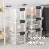 imageSuperio Clear Storage Boxes with Lids 875 Quart Plastic Container Bins for Organizing Stackable Crates BPA Free Non Toxic Odor Free Organizers for Home Office School and Dorm 2 Pack95 Qt