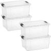imageSuperio Clear Storage Boxes with Lids 875 Quart Plastic Container Bins for Organizing Stackable Crates BPA Free Non Toxic Odor Free Organizers for Home Office School and Dorm 2 Pack2 Quart