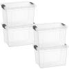 imageSuperio Clear Storage Boxes with Lids 875 Quart Plastic Container Bins for Organizing Stackable Crates BPA Free Non Toxic Odor Free Organizers for Home Office School and Dorm 2 Pack25 Qt